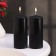 Candle cylinder, 5x11.5 cm, set 2 pcs, black