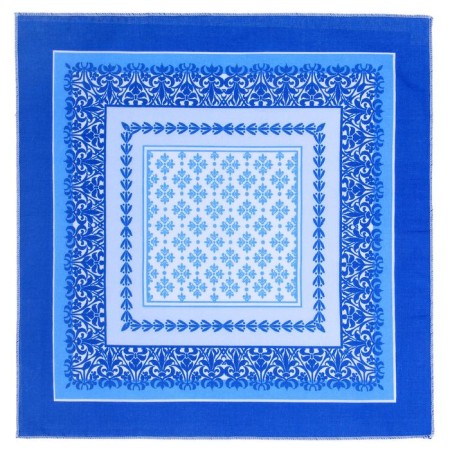 Men's handkerchiefs "Ethel" size 30x30 cm, (set 12 pcs,), blue color, MIX drawing-7
