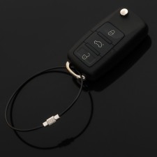 TORSO keychain, steel cable, 20 cm, black