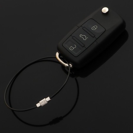 TORSO keychain, steel cable, 20 cm, black
