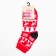 Women's socks "Patterns and deer" color red, size 23-25