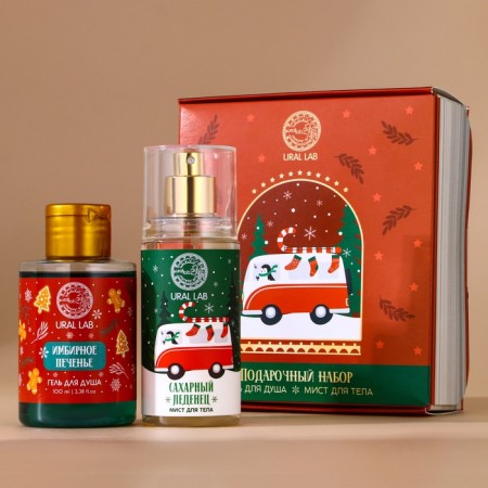 New Year. Gift set New Year: shower gel 100 ml and body mysts 75 ml