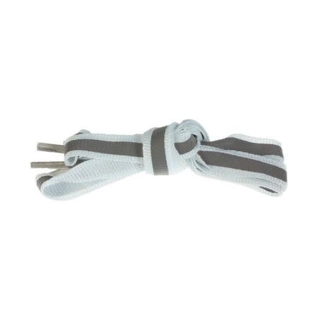 Shoe shoes, steam, flat, with a reflective strip, 10 mm, 70 cm, white color-3