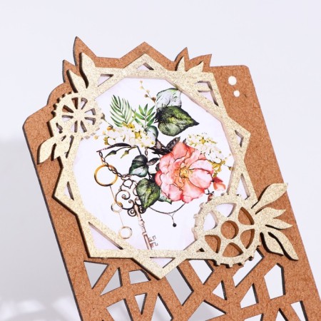 Top for the phone "Bird", oak zoloto, MDF, 8.5x9.5x14.5 cm-4