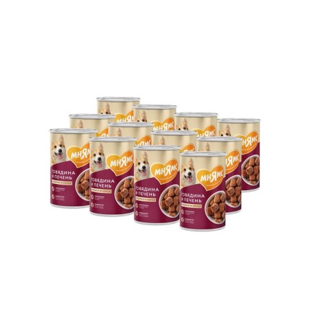 Wet feed "Mnyams" "Healthy Joints" for dogs beef/liver in sauce, 400 g-3