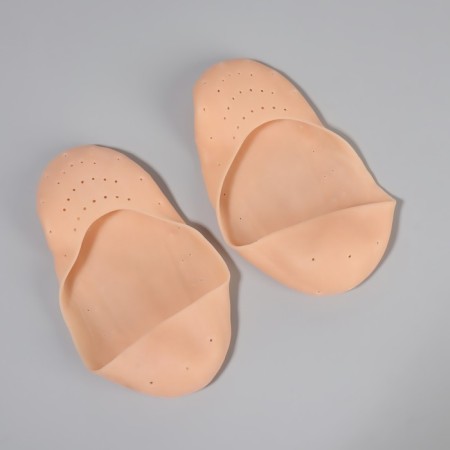 Socks for pedicure, silicone, with perforation, 18 × 8 cm, beige color-4