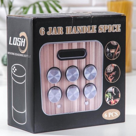 Set for spices on the stand "Modern", 28.5 × 12 × 18.5 cm, 90 ml, 4 × 9.5 cm, 6 pcs-4