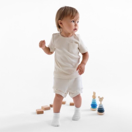 Kit for children (T-shirt and shorts) minku, dairy color, height 80-86 cm-2