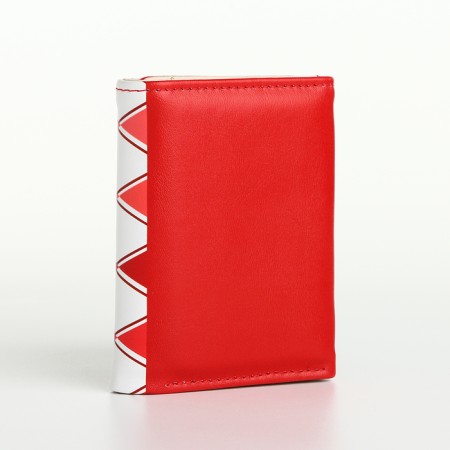 Women's wallet on the button, red color-1
