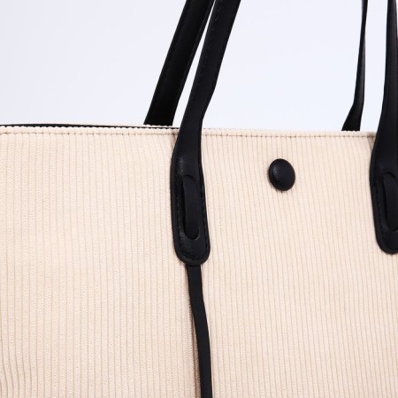 Zipper bag with lightning, beige color-3