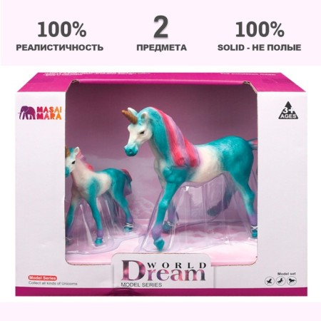 Набор фигурок «Мир фэнтези: семья лазурных единорогов», 2 фигурки