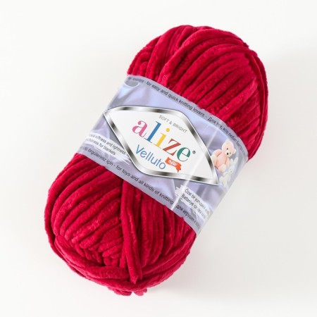 Yarn "Velluto" 100% micropoliester 68m/100g (107 cherries)-1