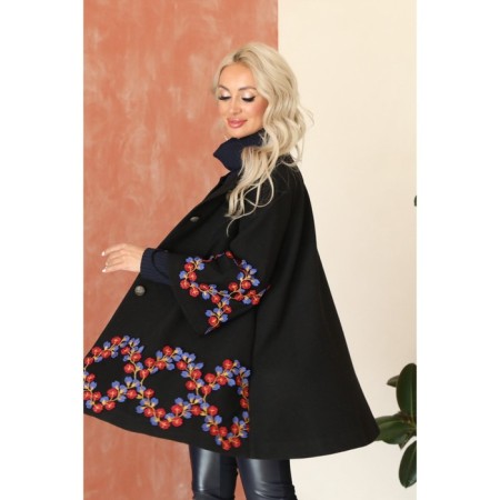 Female coat, size 46, black color-12
