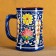 Mug Rishtan ceramics "Flowers", 500 ml, blue