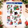 Stickers on the windows "New Year" snowmen, gifts, 41 x 29 cm