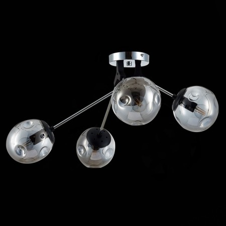 Ceiling EVOLUCE lamp. Sle106002-04. Marea. 4x40 watts, E14, 60x60x29 cm, chrome color, black-3