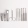 Manicure set, 10 items, in a case, brown