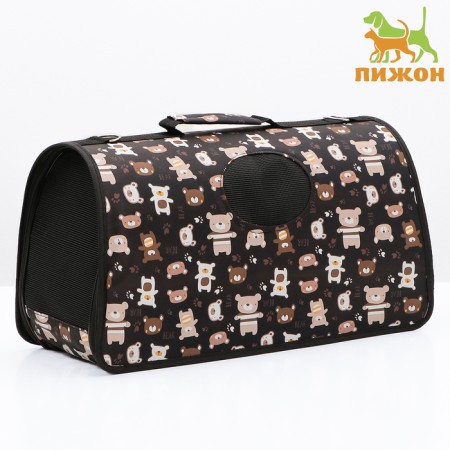 Bag - carrying for animals "Bear", black, size L, 53 x 21 x 29 cm