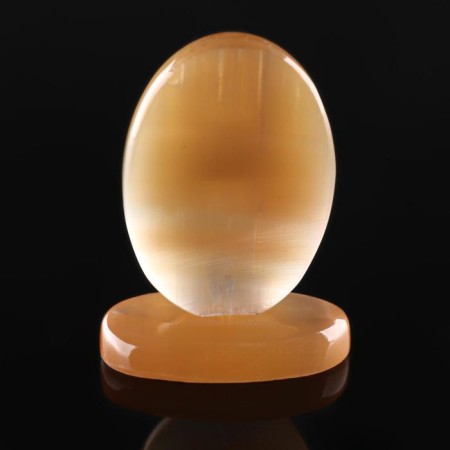 Icon oval on delivery with the background "Holy Trinity", Selenite-3