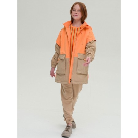 Vetrovka for girls, height 128 cm, orange color-8