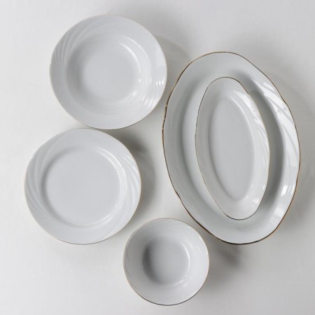 Service table porcelain "Dove. Classic ", 36 items, 2 types of plates, neckline and chandelier layering-1