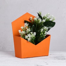 Trapection envelope is monophonic, orange 19.5 x 23 x 8 cm