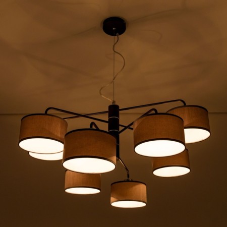 Suspended chandelier Citilux "Form" CL428281, 82x82x45 cm, 8x60W, E27, brown color-19
