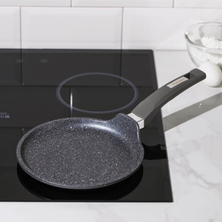 Pancake pan “granite”, d = 20 cm, plastic handle, anti -stick coating, gray color-5