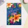 Postcard "Congratulations!" glitter, blue background, lily, a5