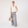 Lightning tout bag, outer pocket, long belt, dark beige color