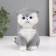 Piggy bank "Vaska kitten" gray, height 15.5 cm, width 10 cm, length 13.5 cm