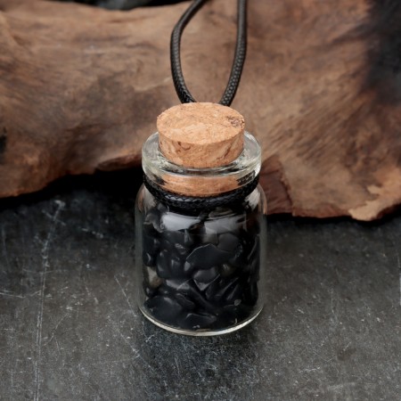 Souvenir-butter with natural stones "Obsidian", 3 x 2 cm-1