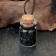 Souvenir-butter with natural stones "Obsidian", 3 x 2 cm