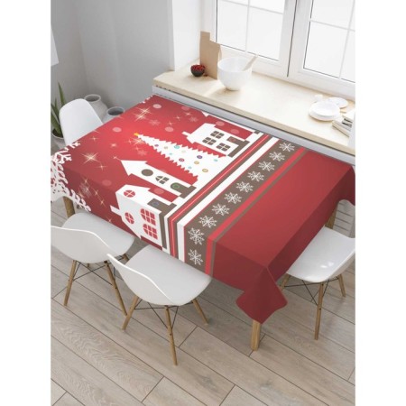 The tablecloth "Christmas City", rectangular, Saten, size 120x145 cm
