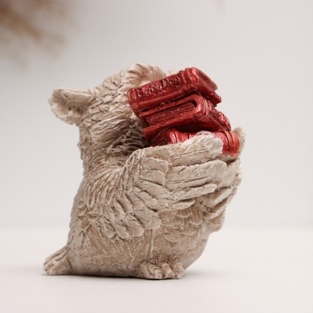 Figure "Owl with books" 10x8x6cm-2