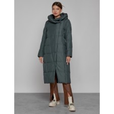 Coat insulated winter female, size 50, dark green color