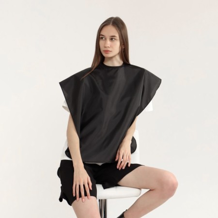 Pelerina hairdresser, Velcro, black color-1