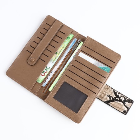 Women's wallet on magnet, beige color-3