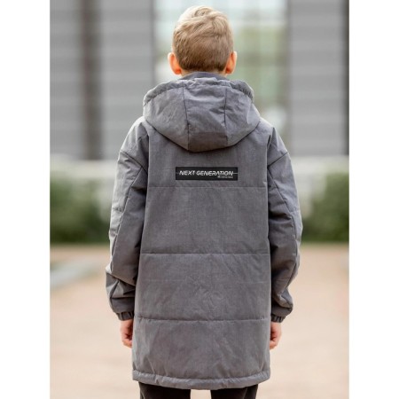 Park jacket for a boy, height 140 cm, color black graphite-7