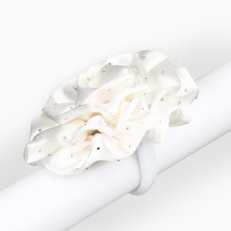 Outlet. Bant for hair on elastic band, white, 11 cm, princesses-4