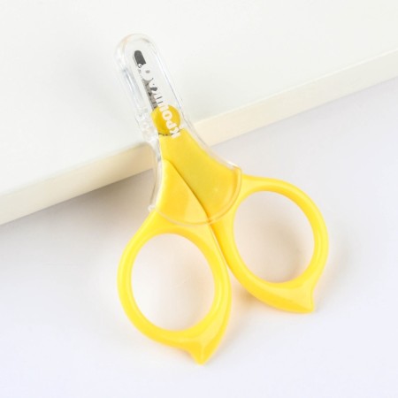 Scissors children's, manicure, with a cap, yellow color-5