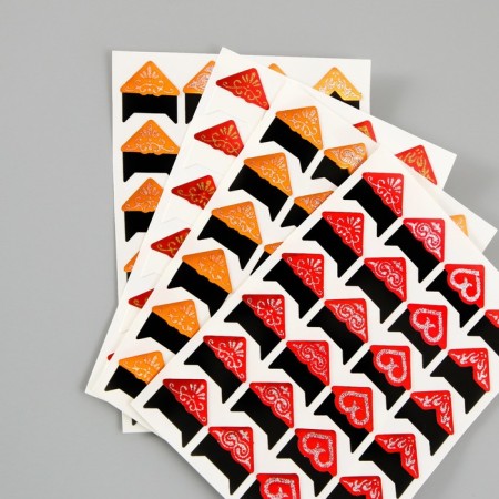 A set of corners with a pocket for photos 24 corners "with glitter" mix 12.5x9 cm-9