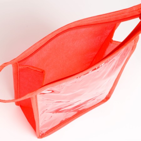 Cosmetic bag with lightning, red color-3