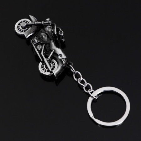 Cartage keychain, bike, metal, dark chrome-1