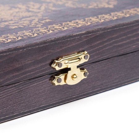 Black gold backgammon, wooden board 29 x 29 cm-4
