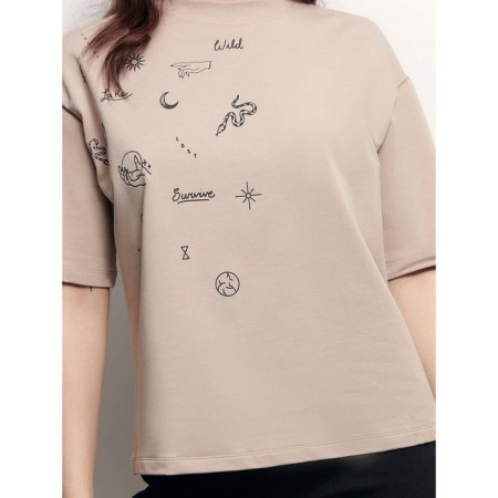 Women's T -shirt CONTE ELEGANT, XS size, Beige color-2
