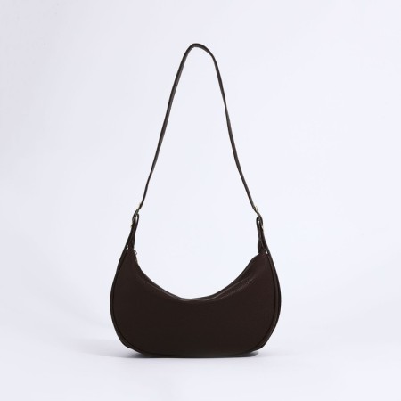 Baget bag with zipper, brown color