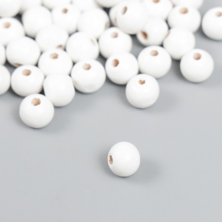 Beads for creativity tree "White" D-0.8 cm, set of 20 g-1