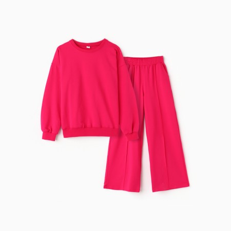 Female set (sweatshirt/pants), fuchsia color, size 44-3