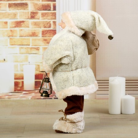 Santa Claus "in a fur coat, with a flashlight and hotel" 46 cm-2